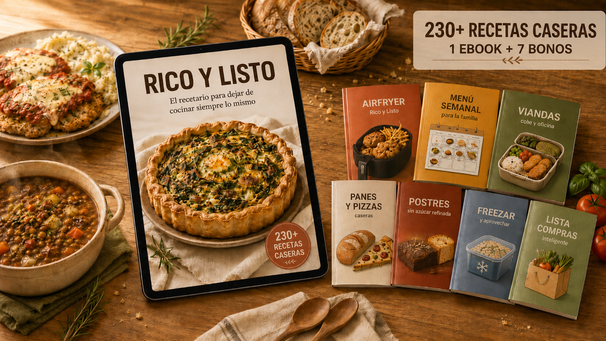 Rico y Listo - 230 recetas caseras + 7 bonos